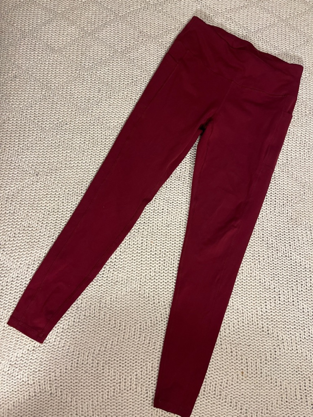Women's High-Waist Burgundy Leggings
